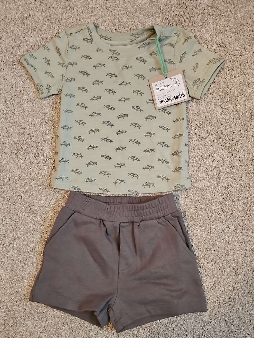 NWT Kate Quinn Organic Cotton UFO Shorts Set 12-18 Months